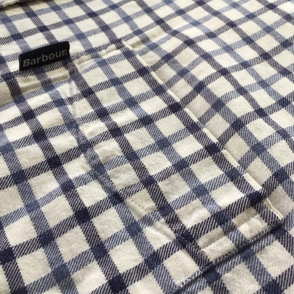 Barbour Navy and White Checkered Button Down Shirt - Picture 11 of 13